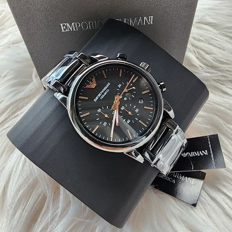 Emporio Armani Luigi Chronograph Black Dial Men's Watch | AR1509